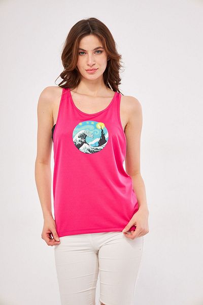 Moda Işık Sports Tank Fuchsia Color Winter Printed