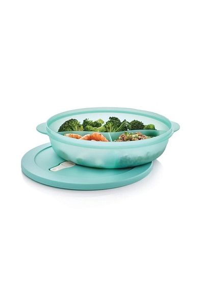 Tupperware Microwave Oven Heating Container with Compartments 1.4 Lt Micro Plate