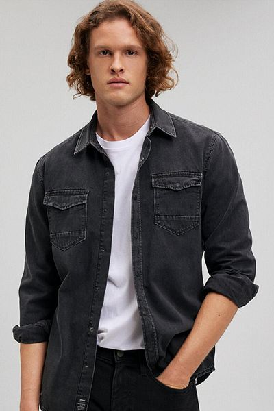 Mavi M0295785223 - Rio Smoke Vintage Denim Men's Jean Shirt