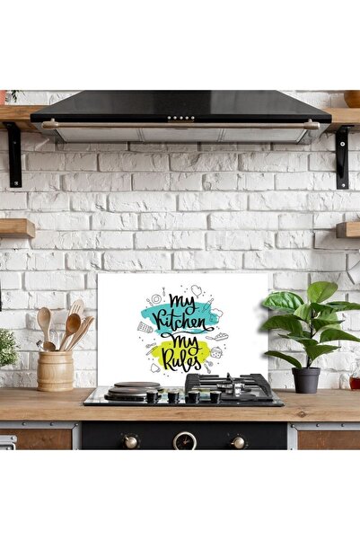 Decovetro Ocak Arkası Koruyucu My Rules Desenli 60x52cm