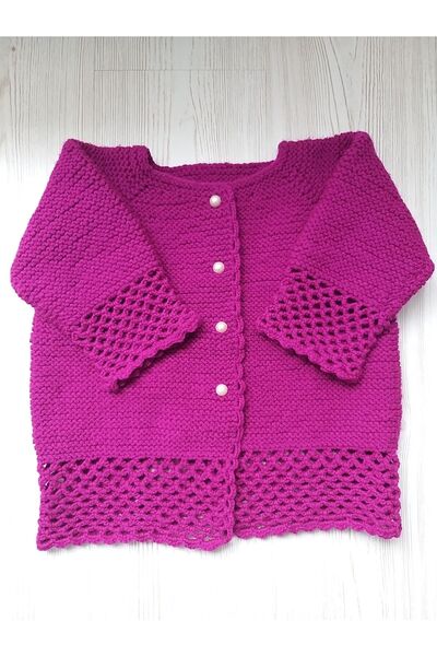 Ceciletta El Örgüsü 2-3 Yaş Kız Çocuk Hırkası