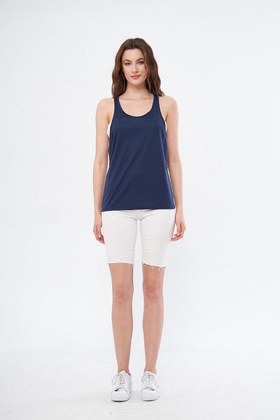 Moda Işık Athlete's Tank Top Dragon Printed Navy Color Fabric