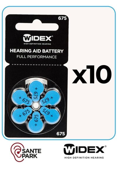 WİDEX Isitme Cihazi Pili - 10 Paket 675 Numara Pil - Kulak Cihazi Pili - Isit...