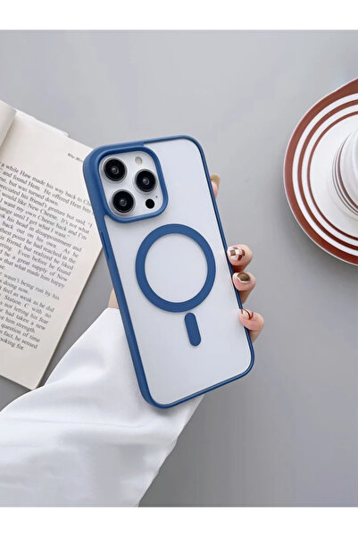 OSGTEK Iphone 14 Pro Max Kılıf Magsafe Özellikli Kamera Çıkıntılı Şeffaf Renk...