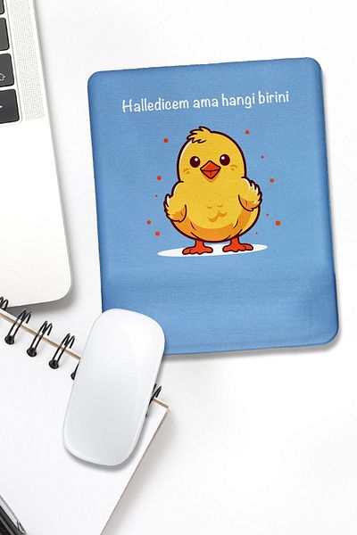 fafaatölye Mouse Pad Printed Chick with Wrist Support