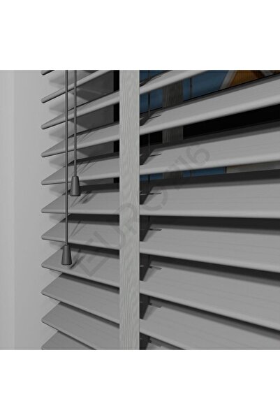 JaluziByEuro216 Ahşap Jaluzi Perde Manuel İp Kontrollü 50 mm %100  Ahşap Kurd...