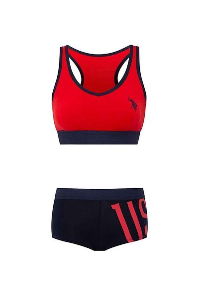 U.S. Polo Assn. Red Women's Bustier and Shorts Set - 66269