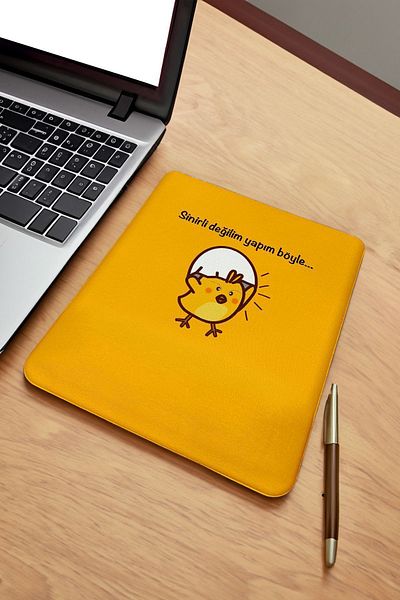 fafaatölye Mouse Pad Printed Ankle Supported Angry Chick