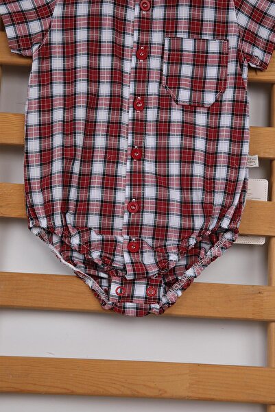 Pino Baby Short Sleeve Poplin Fabric Baby Boy Plaid Shirt Badi 3503s