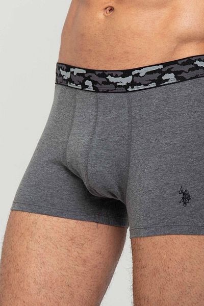 U.S. Polo Assn. US Polo Assn.Men's Anthracite Melange - Printed 2-Piece Boxers