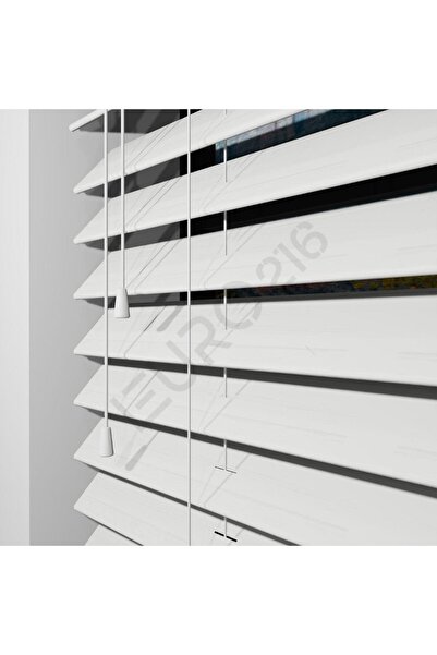 JaluziByEuro216 Ahşap Jaluzi Perde Manuel İp Kontrollü 50 mm %100  Ahşap BEYA...