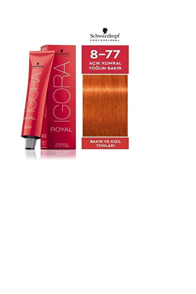 Schwarzkopf Igora Royal 8-77 Açık Kumral Yoğun Bakır Saç Boyası 60ml