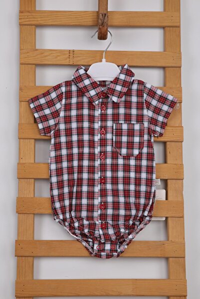 Pino Baby Short Sleeve Poplin Fabric Baby Boy Plaid Shirt Badi 3503s