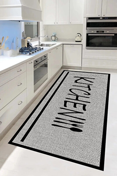 G&C HOME Dijital Kaymaz Yıkanabilir Modern İskandinav Mutfak Halısı Salon Hal...