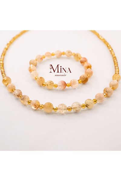 Mina Souvenir Sıtrın College and Bracelet Set