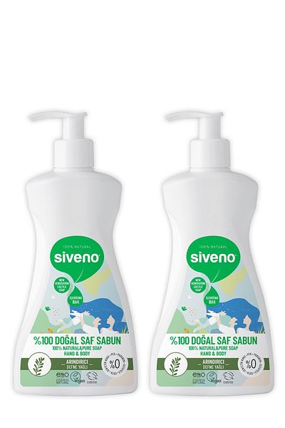 Siveno 100% Natural Liquid Castile Soap with Laurel Oil Intensive Moisturizing Purifying Herbal 300 ml