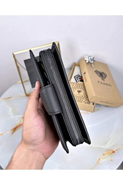 Fil Deri Genuine Leather Large Wallet - Multi-Compartment and Magnet, Women's and Men's 2069