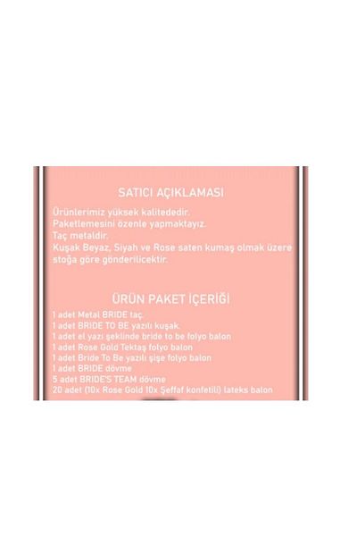 Çemrek Süs Parti Bride Bachelorette 7 Piece All Inclusive Set - Crown, Sash, Tattoo and Balloon Assortment
