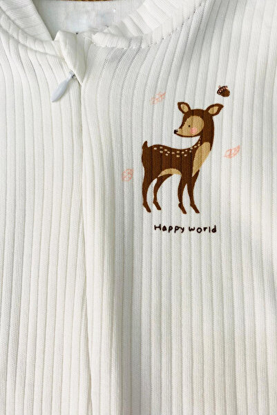 TUOBEBE Gazelle Printed 100% Cotton Unisex Corded Style Baby Jumpsuit