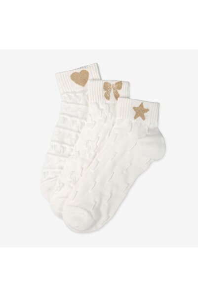 Bolero Чифт от 3 къси летни чорапи с блясък и бродерия