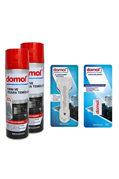 DOMOL Fırın Izgara Temizleyici Köpük Limonlu (2 Adet) Ocak Temizleyici Spatul...
