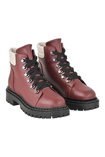 NOOSY Claret Red Women's Boots - Hook Detailed