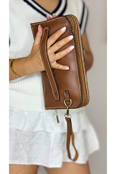 Tuvita Collection Bodrum Men's Women's Tan Clutch - 100% Genuine Leather, Car...