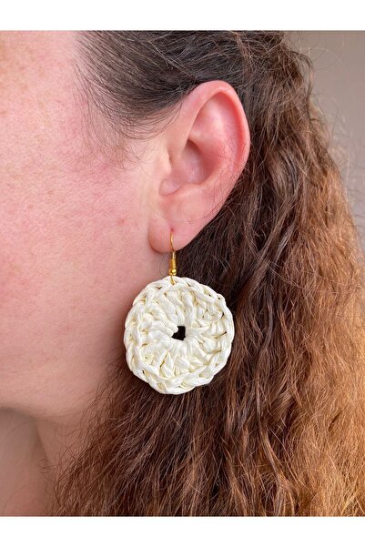 öyküsh collection BEYAZ HASIR KÜPE