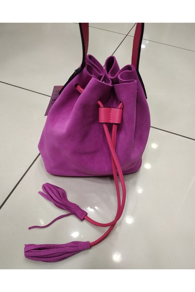 Sellona Bags Hakiki Deri Süet Kadın Çapraz Çanta