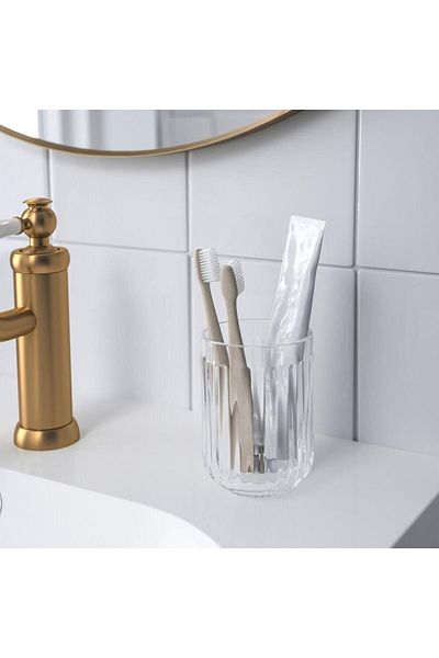 IKEA Ύψος 11 cm Διάφανη Βούρτσα Δοχείο - Γυάλινη θήκη οδοντόβουρτσας