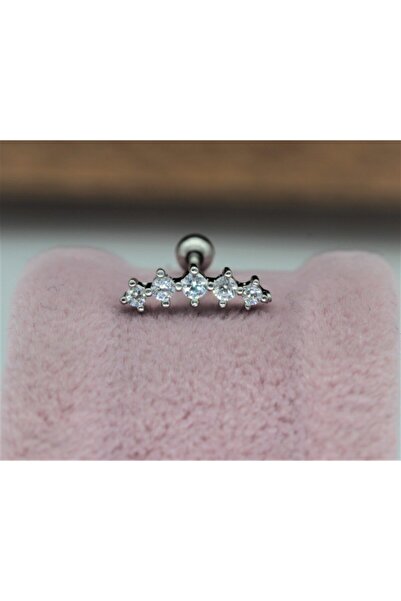 MAZEN Cerrahi Çelik Tragus, Kıkırdak, Helix 8 Mm Piercing 1 Adet (ÇİFT TARAFLI AÇILABİLİR)