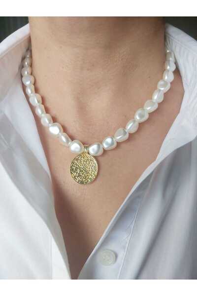 DEVİ fashion قلادة من اللؤلؤ بطرف مدلاة