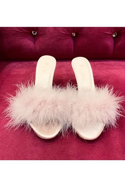HERA BELLA Full Feather Bridal Dowry Slippers