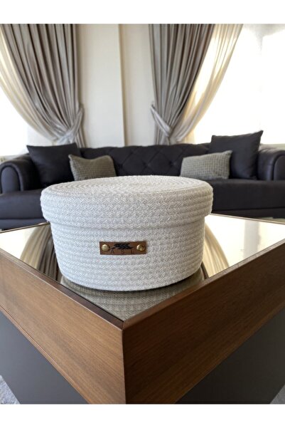 ASL CONCEPT 24X12 Ecru Round Basket with Lid