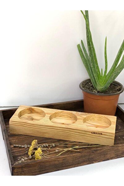 LALEZEN HOME منظم حمام المطبخ حامل خشبي 3 أقسام