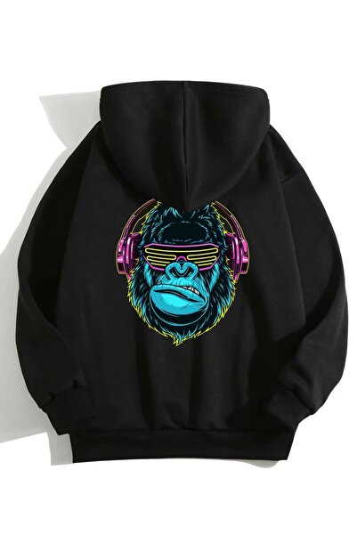 Deocept Φούτερ με κουκούλα Unisex Oversize Gorilla Printed