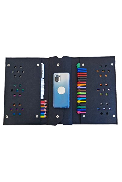 Next Craft Resim Çantası Kalemlikli Tablet Defter Boya Malzemeleri Aktivite Çantası 10 Renk
