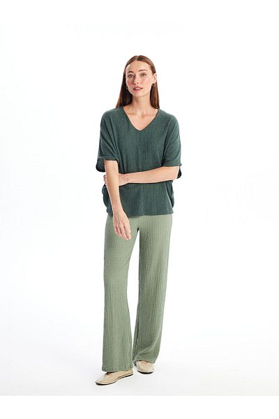 LC Waikiki V-neck Short Sleeve Oversize Women's T-shirt - Lcw