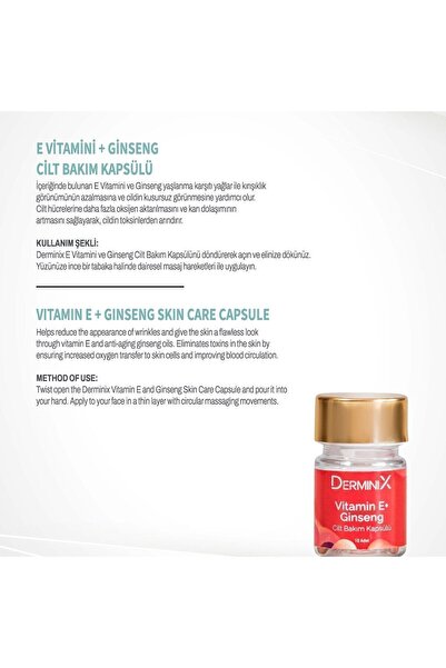 Derminix E Vitamini Ginseng Cilt Bakım Kapsülü