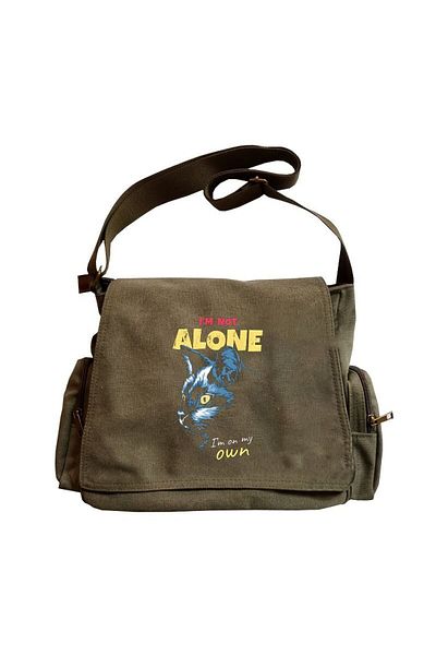 AtegeWear Τσάντα Messenger με στάμπα Im Not Alone Cat