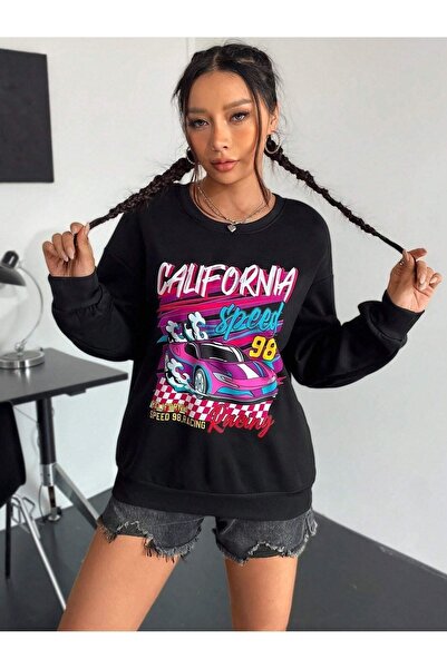 Deocept Racing 98 Speed Štampano - okrugla kragna crna unisex Oversize kroj m...