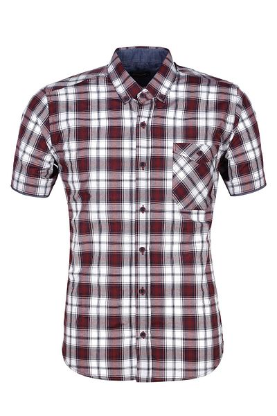 Masimar Pocket Short Sleeve Plaid Woven Shirt