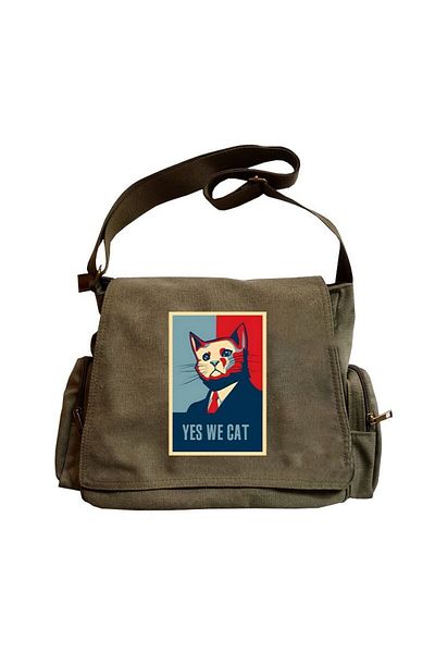 AtegeWear Yes We Cat Printed Messenger Τσάντα