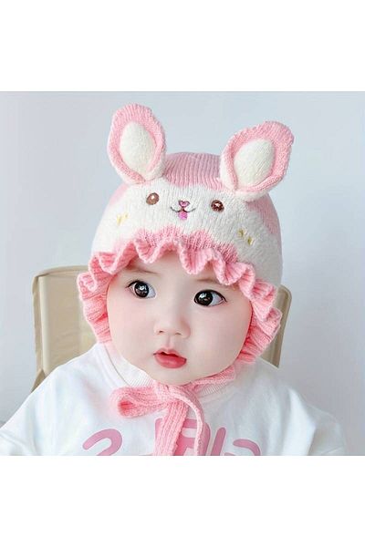 GlassySKY Cute Rabbit Print Beanie - Autumn and Winter Hat, Warm Thick Casual Travel, Outdoor