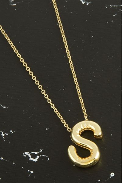 HerşeyVarBurda Gold Colored 3D Letter Balloon Necklace