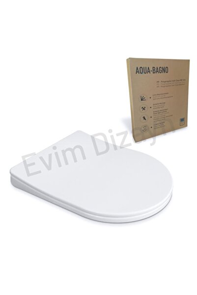 AQUA BAGNO , Diamond Klozet Kapağı, Beyaz, Yavaş Kapanan, Pp