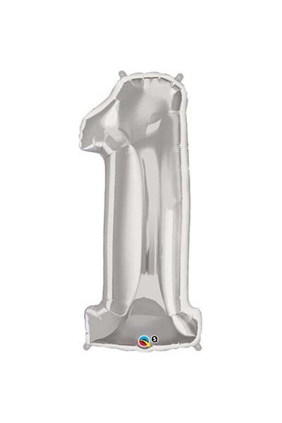 turkuaz parti 1 Number Silver Foil Balloon - 40' 100cm