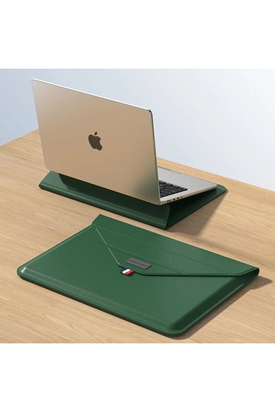 TEKNETSTORE ماك بوك برو 14 بوصة M3/M3 برو/M3 ماكس - حقيبة حمل بتصميم جلدي مع حامل A2992