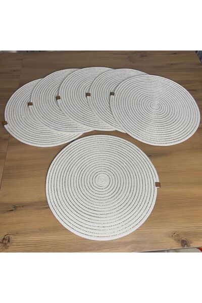 6 Adet Amerikan Servis, Supla Takimi, Tabak Altligi, Silikonsuz, Makine Dikisli 34x34