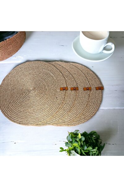 8 Ekim Tasarım Atölyesi 4 قطع لوكس قاعدة أطباق العرض - طبق الجوت / الخدمة الأ...